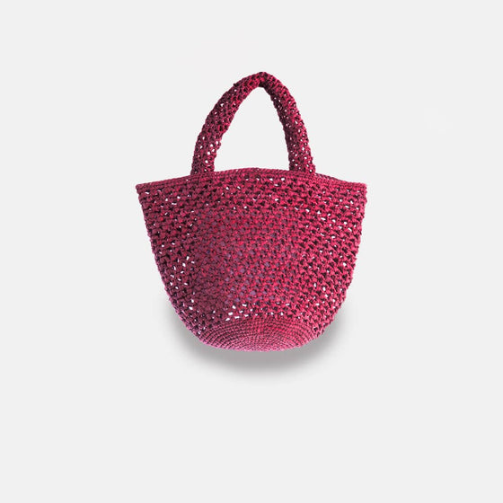 kapity lacy - openwork raffia basket bag two colors