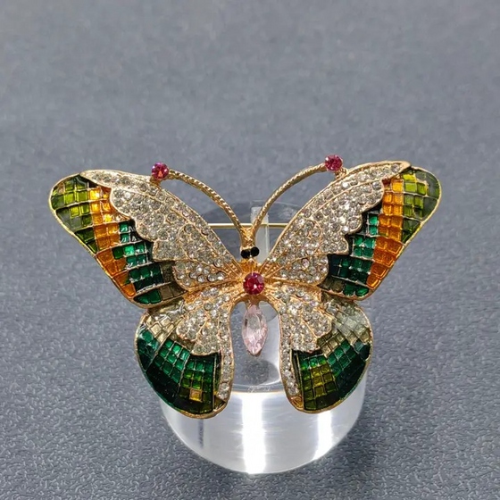 xl rhinestone butterfly brooch