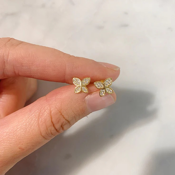 butterfly studs in gold