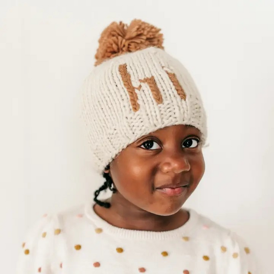 hi. handknit baby beanie