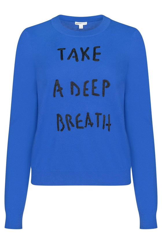 take a deep breath cotton/cashmere crew