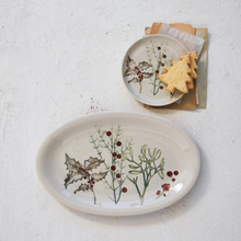  botanical debossed stoneware platter