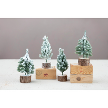  mini faux pine tree - snow finish