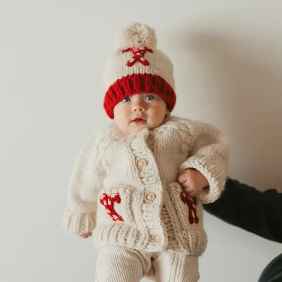 kids candy cane beanie