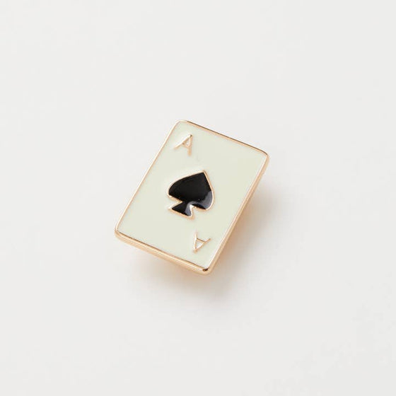 ace of spades enamel brooch