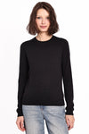 supima cotton long sleeve crew in black