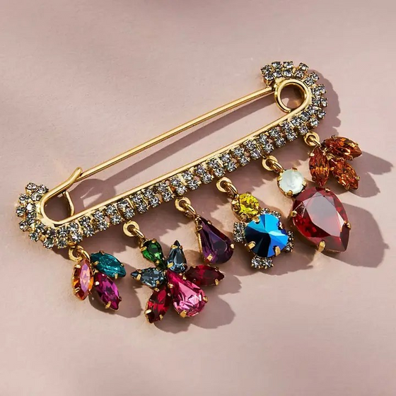 multicolor pin brooch