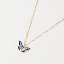  blue enamel butterfly necklace