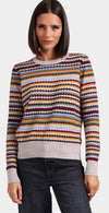 cashmere textured stripe crew