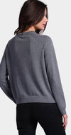 cotton cashmere raglan jewel crew neck in gray shadow