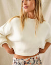 easy street crop pullover in moon glow