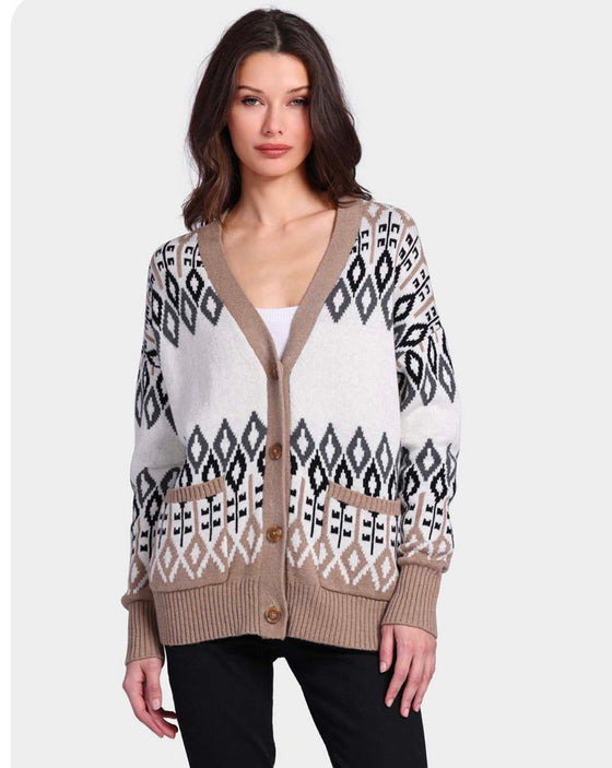 cotton cashmere fair isle cardigan