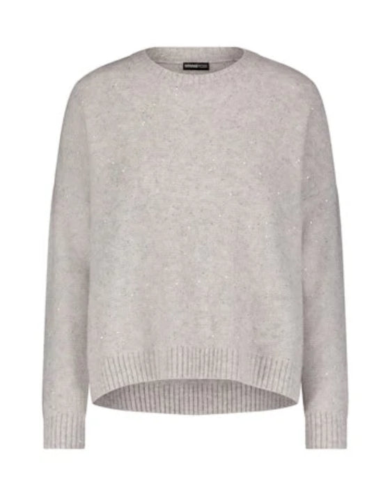 sparkle cashmere boxy crew in polar