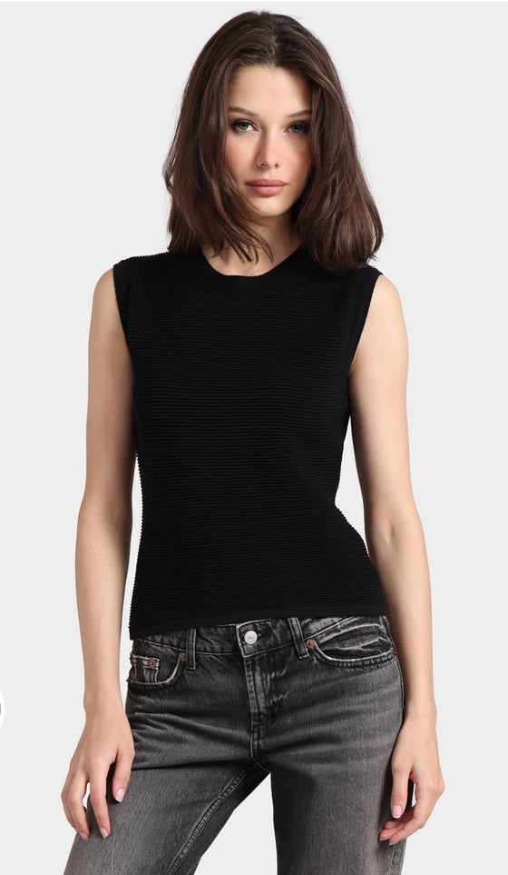 cotton cashmere ottoman rib top