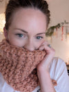 "finally fall" knit cowl in chai