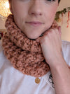 "finally fall" knit cowl in chai