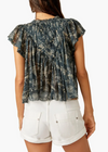 Printed Padma Top in Evergreen