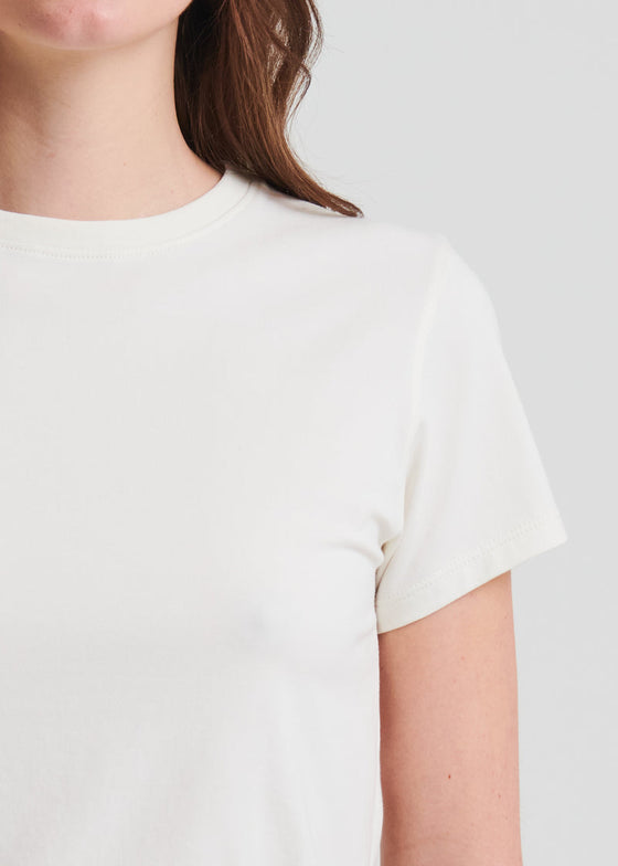 pima cotton stretch tee in chalk