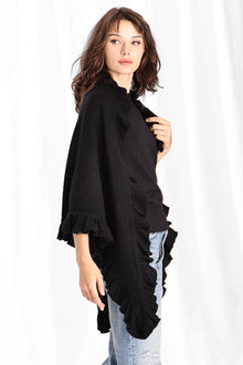  cotton cashmere ruffle shawl