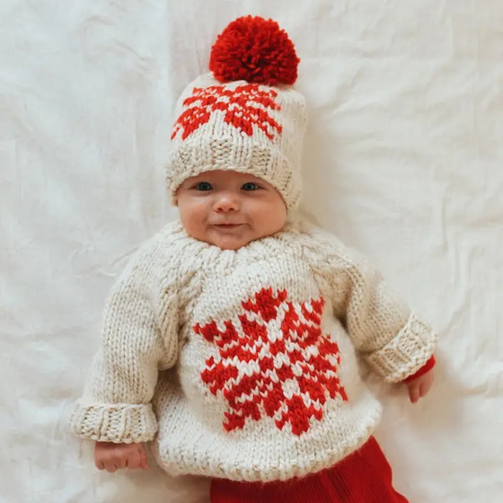 snowflake crew neck baby sweater