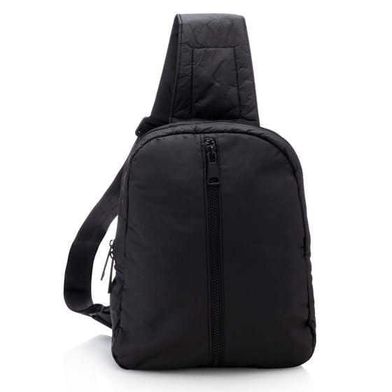 crossbody backpack with front zipper