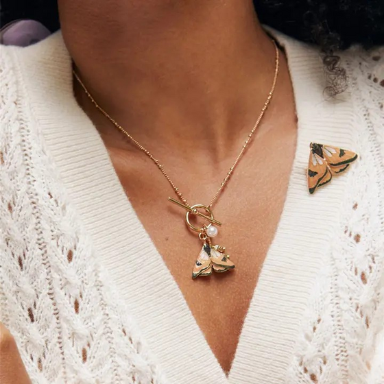 enamel moth necklace