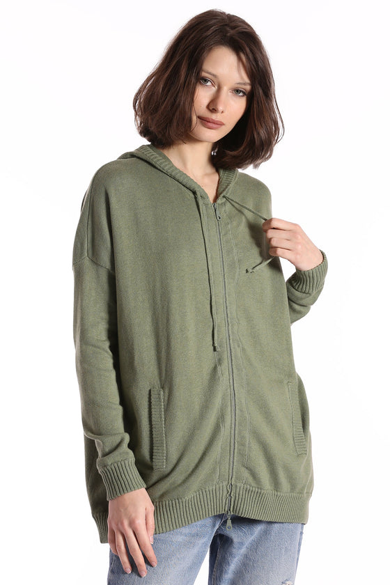 cotton cashmere zip hoodie in garden grove