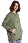 cotton cashmere zip hoodie in garden grove