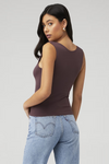 clean lines muscle cami in chocolate merlot