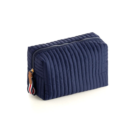 large zip cosmetic pouch - green or navy