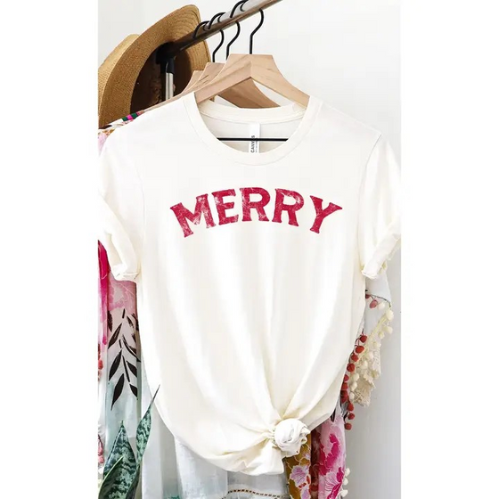 "merry" festive graphic tee