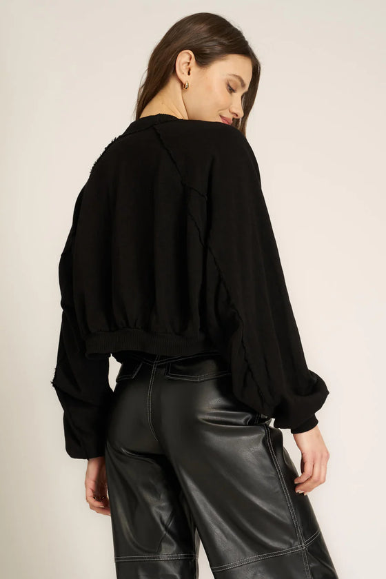 nieves seamed shrug in black