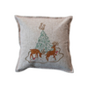 holiday embroidered pillow with beading