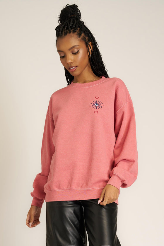 all seeing eye embroidered sweatshirt