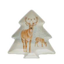  stoneware plate with deer