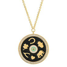  enamel luck pendant necklace