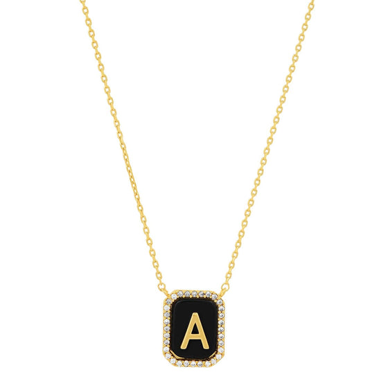 onyx monogram necklace