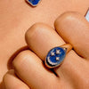 lapis star + moon signet ring