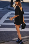 hot shot tee romper in black