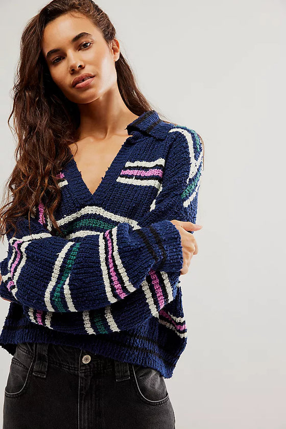 Kennedy Pullover in Midnight Sail