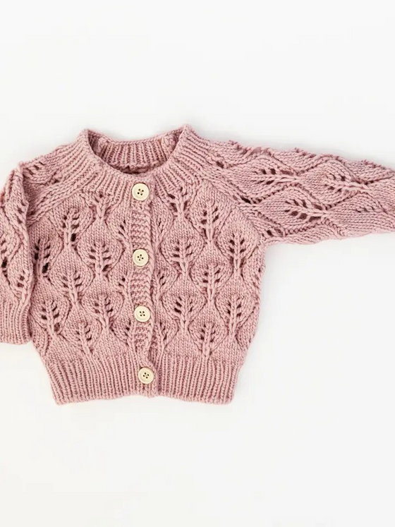 leaf lace baby cardigan