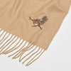 robin embroidered cozy scarf