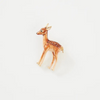 fawn enamel brooch