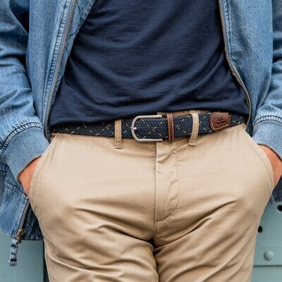 Men's Woven Belt in The Porto Two Toned