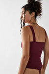 Free People - XYZ Recycled Bodysuit in Plum Wine